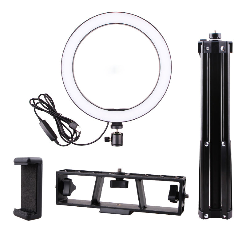 Ring Photography Fill Light Set [Ring Light+160cm Tripod Stand+2 Phone Clip Brackets]