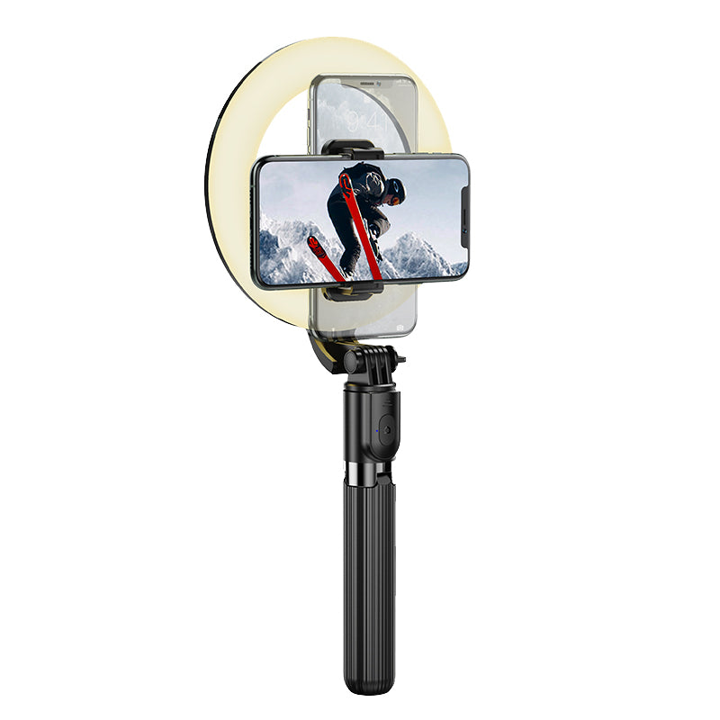 Uniqkart LV03 Photography Selfie Lamp LED Fill Light Lamp Ring with Tripod Stand for Makeup Live Broadcast