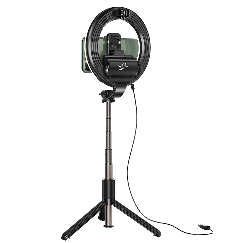Uniqkart LV03 Photography Selfie Lamp LED Fill Light Lamp Ring with Tripod Stand for Makeup Live Broadcast