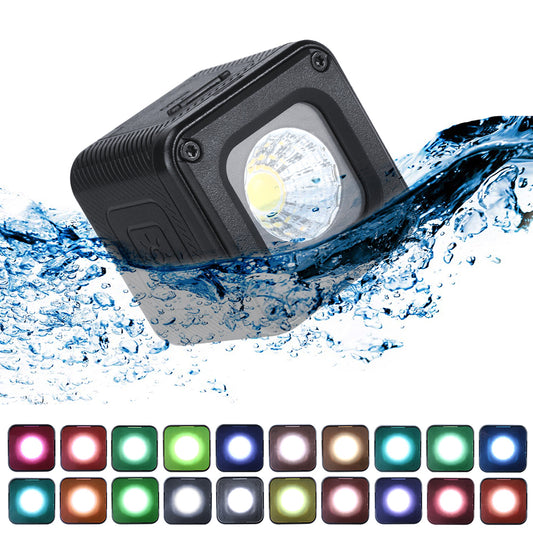 Uniqkart L1 Pro Mini LED Light Waterproof LED Lighting with 20 Color Filters for DJI OSMO Action Gopro 9 8 7 6 5 DSLR Cameras