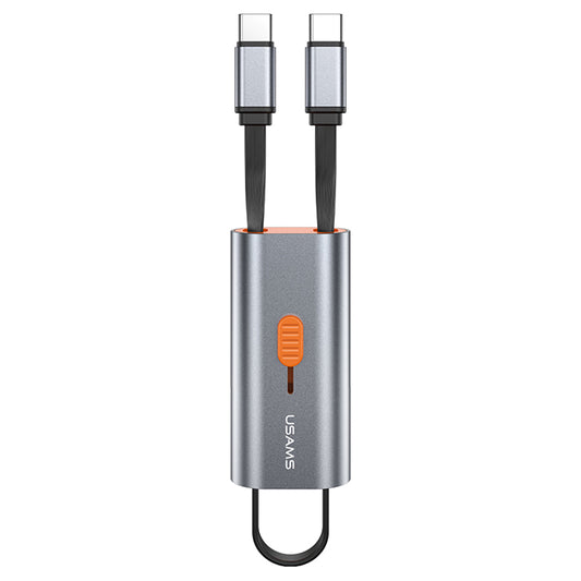 USAMS US-SJ560 U79 30cm 4 in 1 Multifunction 60W PD Storage Cable USB to Type-C Type-C to Lightning PD Fast Charging Cord Aluminum Alloy Portable Data Cable