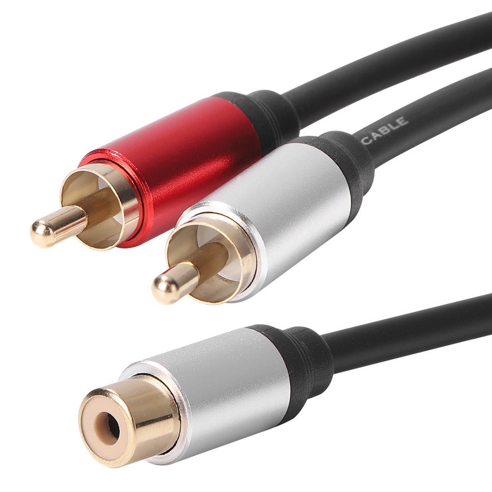 1RCA Female to 2RCA Male Audio Cable Adapter for Speaker DVD TV Laptop Portable RCA Audio Y Splitter Cable