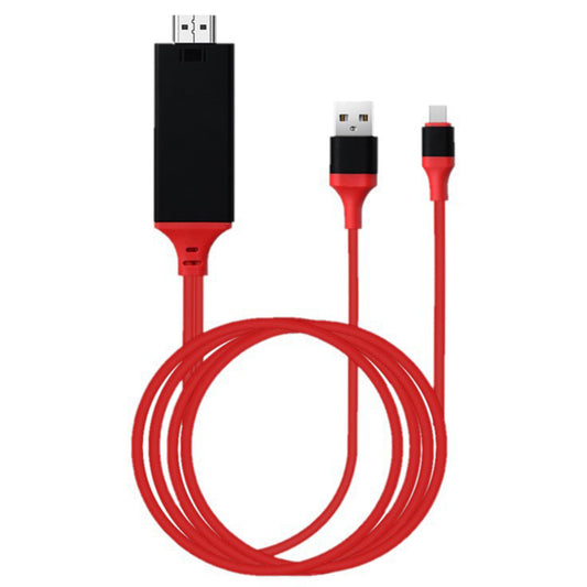 6.6ft/2m Type-C to HDMI Cable Adapter USB3.1 to HDMI Support USB Charging Type-C to HDMI Converter 4K*2K Compatible with 1080P 720P - Red