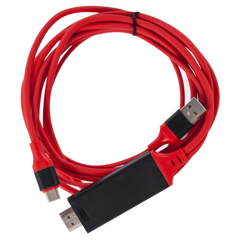 6.6ft/2m Type-C to HDMI Cable Adapter USB3.1 to HDMI Support USB Charging Type-C to HDMI Converter 4K*2K Compatible with 1080P 720P - Black