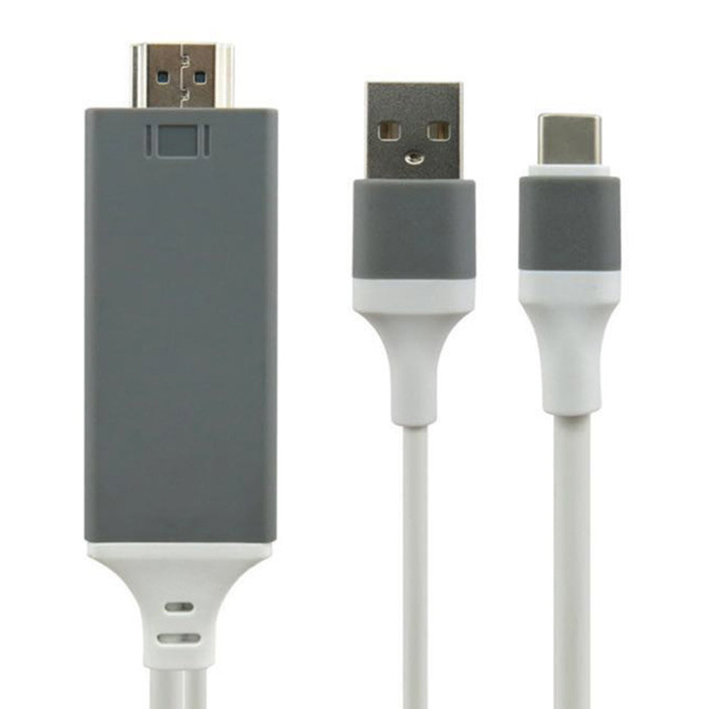 6.6ft/2m Type-C to HDMI Cable Adapter USB3.1 to HDMI Support USB Charging Type-C to HDMI Converter 4K*2K Compatible with 1080P 720P - White