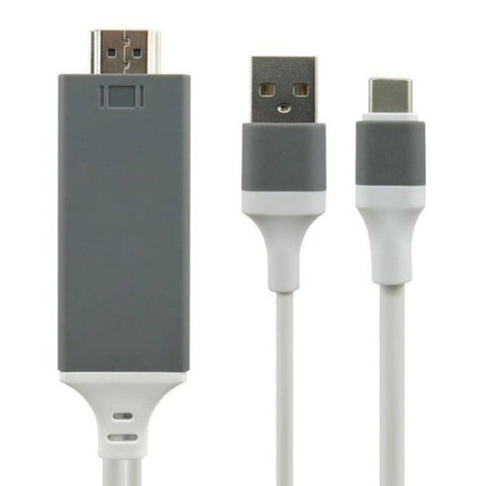 6.6ft/2m Type-C to HDMI Cable Adapter USB3.1 to HDMI Support USB Charging Type-C to HDMI Converter 4K*2K Compatible with 1080P 720P - White