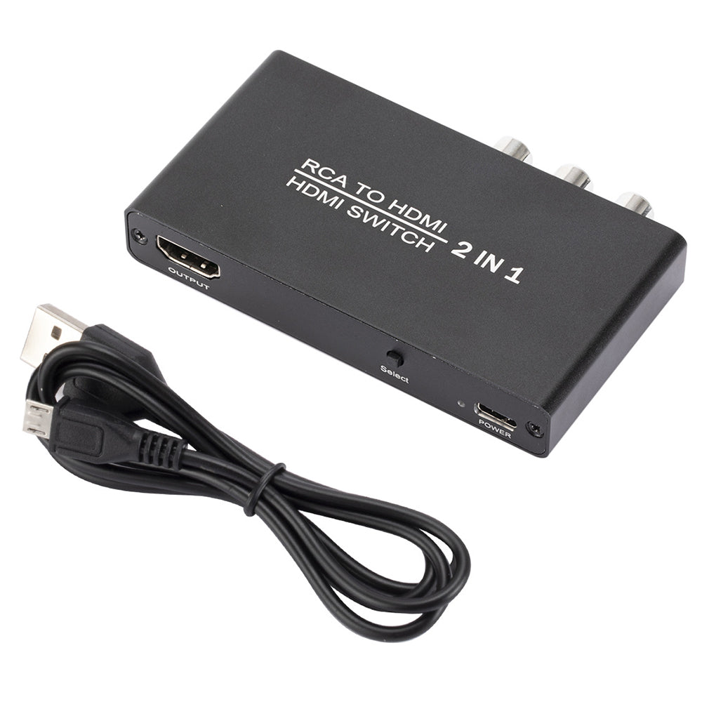 3 in 1 Output HDMI Converter Multi-port RCA to 2 HDMI Adapter Support 3840 x 2160/30Hz Home Theater for HDTV Projector
