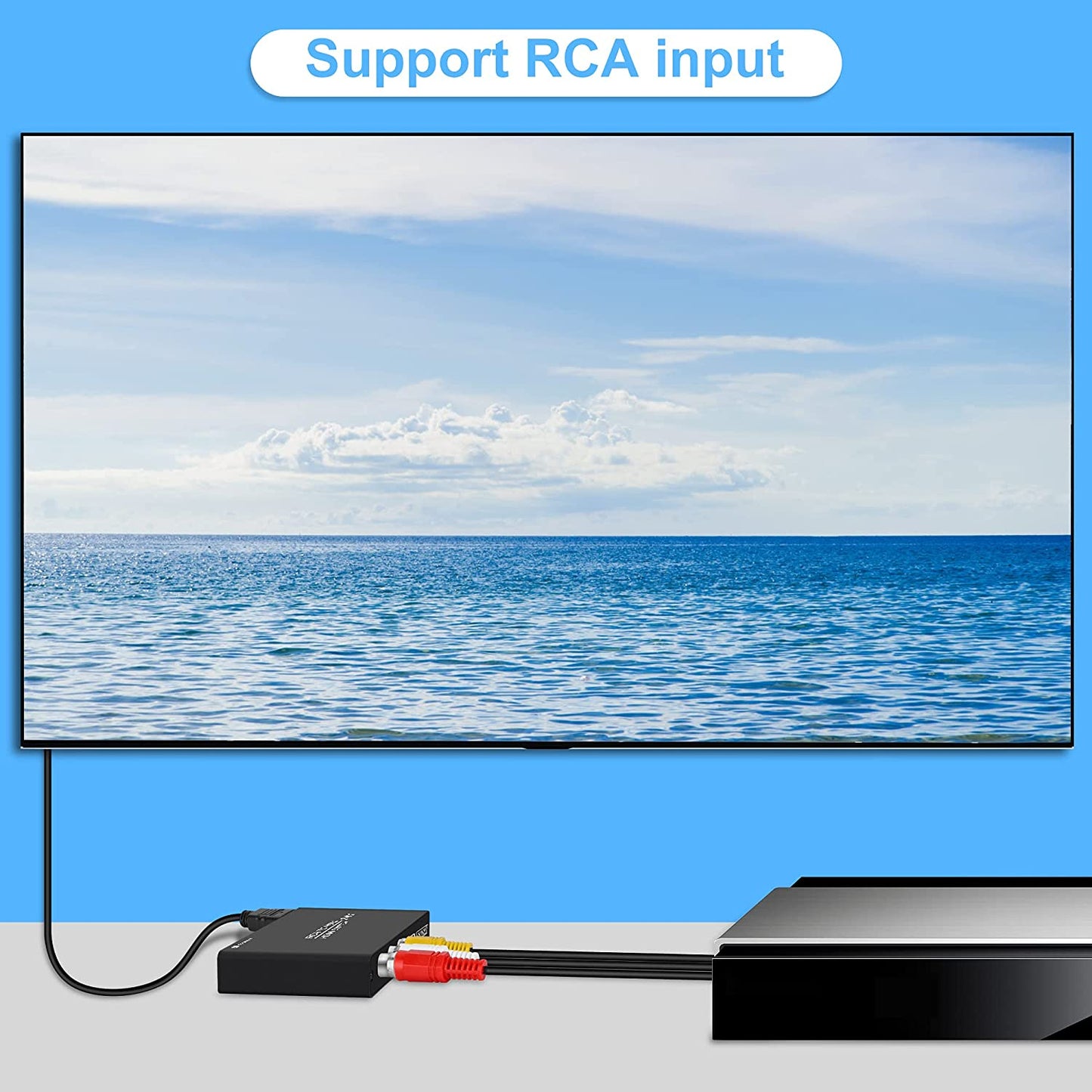 3 in 1 Output HDMI Converter Multi-port RCA to 2 HDMI Adapter Support 3840 x 2160/30Hz Home Theater for HDTV Projector