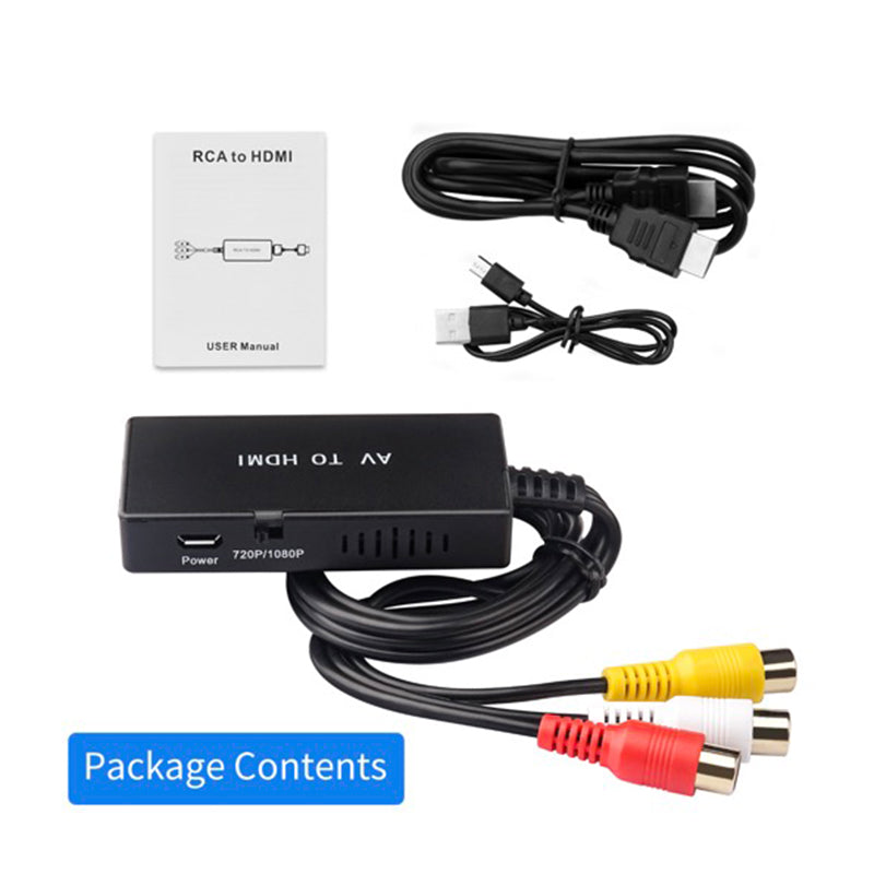 AV to HDMI 1080P Video Output PAL/NTSC4 Converter RCA Digital TV Adapter for Projectors TV Box Blue-Ray DVD