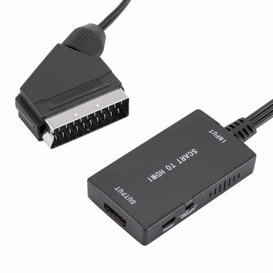SCART to HDMI Converter Portable SCART Male to HDMI Female HD Adapter with Cable Support 720P/1080P