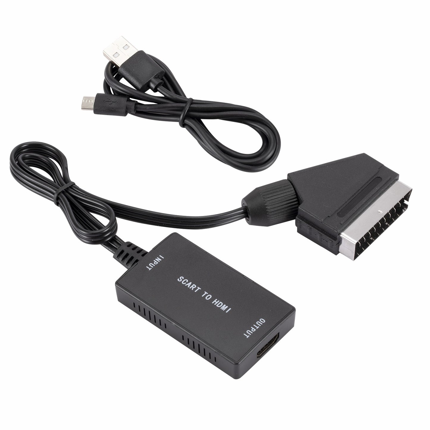 SCART to HDMI Converter Portable SCART Male to HDMI Female HD Adapter with Cable Support 720P/1080P