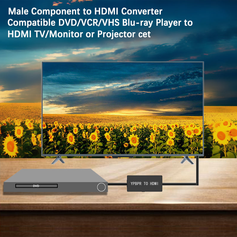 HD Component YPbPr to HDMI HD Video Adapter RGB to HDMI Converter Compatible with PS2 Xbox