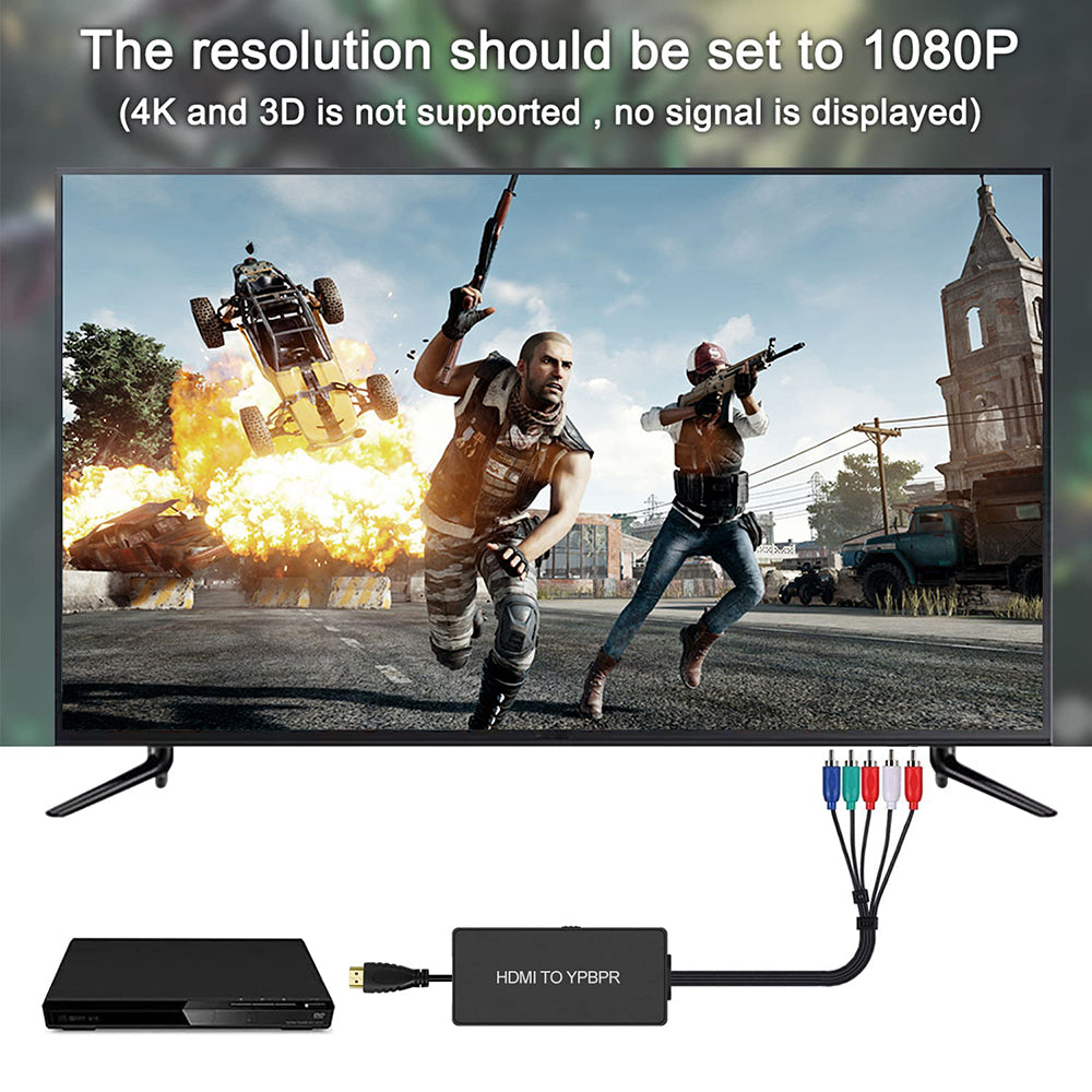 HD Component YPbPr to HDMI HD Video Adapter RGB to HDMI Converter Compatible with PS2 Xbox