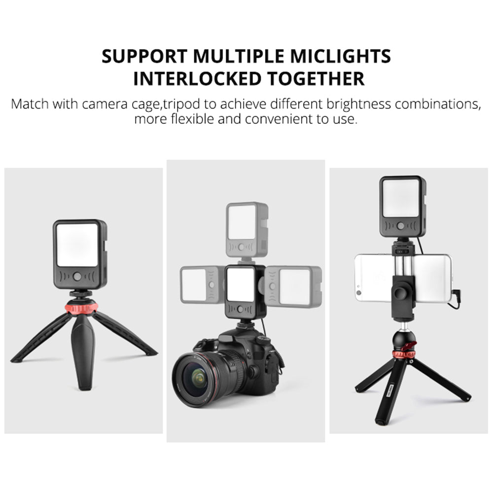 Yelangu LED02 Portable RGB LED Camera Video Light Voice Recorder Mini Rechargeable Photography Lighting