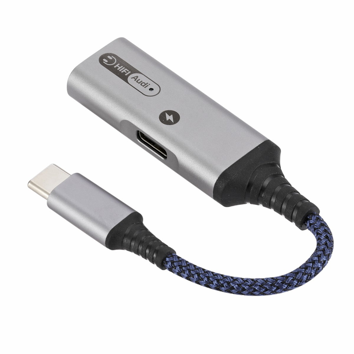 Dual Type-C Headphone Audio Adapter Fast Charging Converter for Huawei/Xiaomi/iPad - Grey
