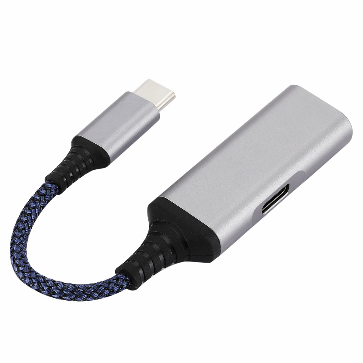 Dual Type-C Headphone Audio Adapter Fast Charging Converter for Huawei/Xiaomi/iPad - Grey