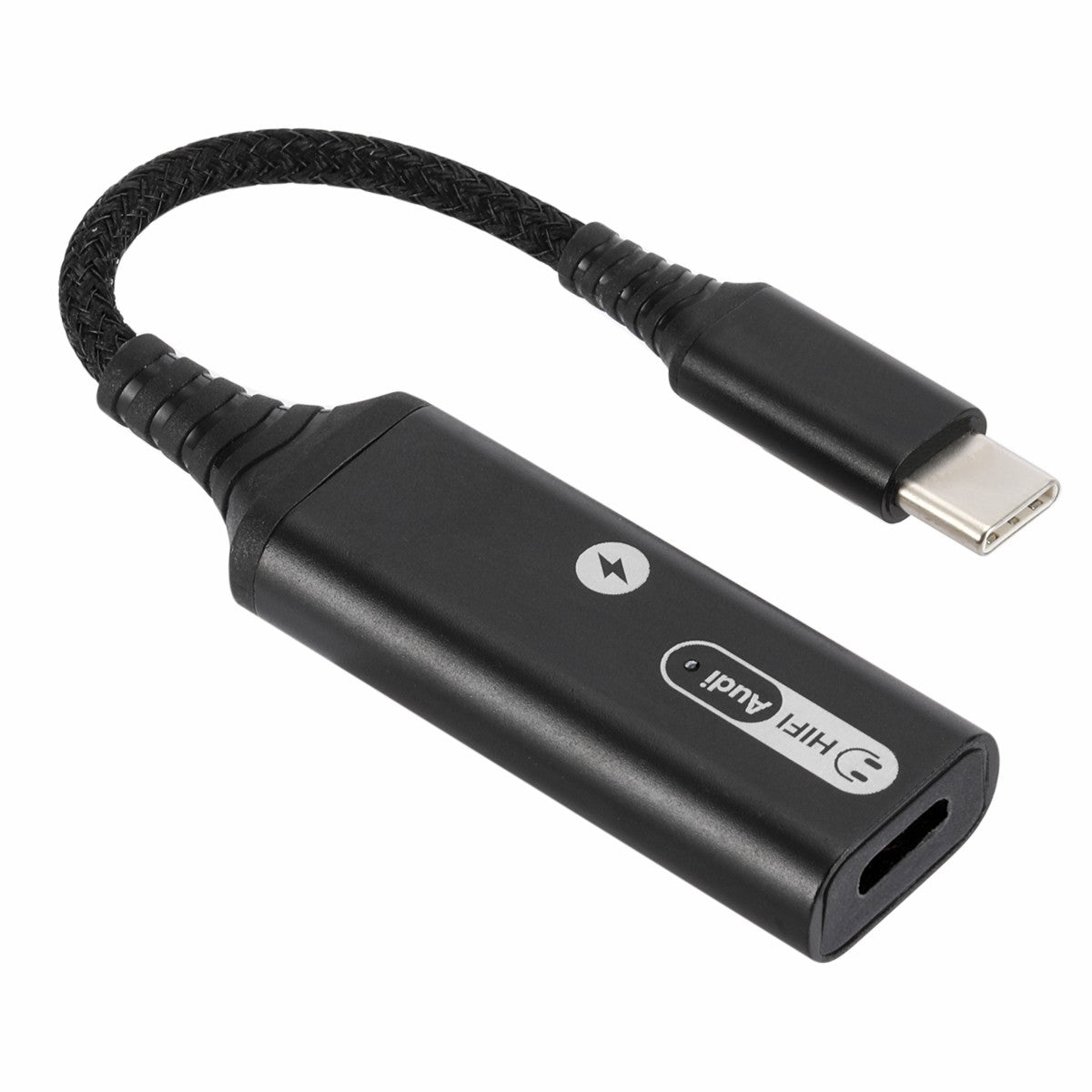 Dual Type-C Headphone Audio Adapter Fast Charging Converter for Huawei/Xiaomi/iPad - Black