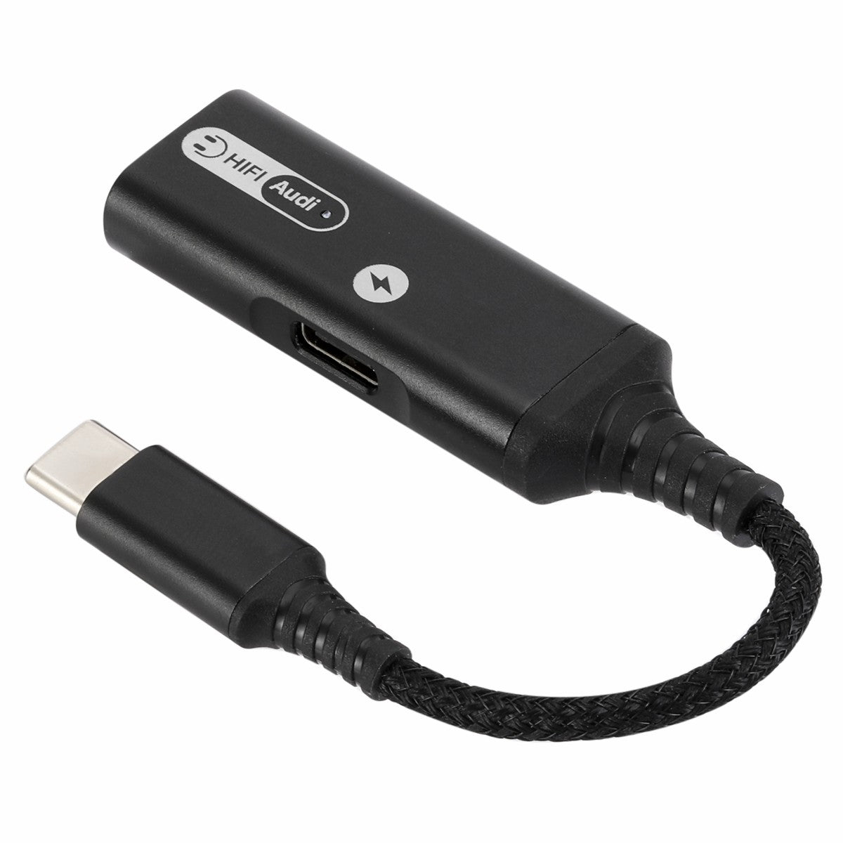 Dual Type-C Headphone Audio Adapter Fast Charging Converter for Huawei/Xiaomi/iPad - Black