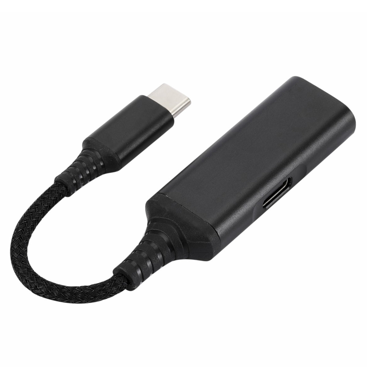 Dual Type-C Headphone Audio Adapter Fast Charging Converter for Huawei/Xiaomi/iPad - Black