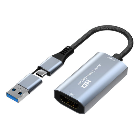 Z29B 2 in 1 USB 2.0 / Type-C to HD Video Capture Card Adapter Male to Female Converter for Conference Live Recording