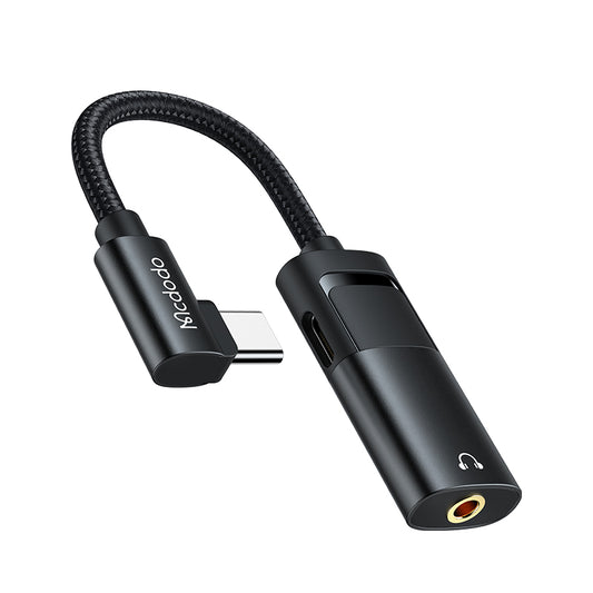 Uniqkart CA-1880 MDD Type-C Male to Type-C+3.5mm Female Headphone Audio Connector Charging Adapter Cable