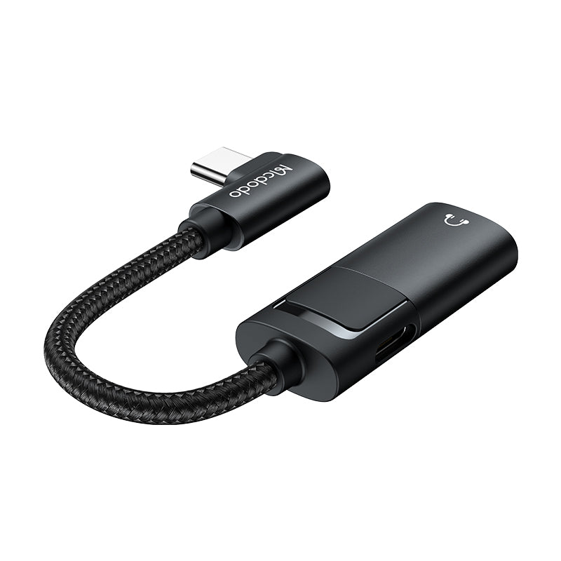 Uniqkart CA-1880 MDD Type-C Male to Type-C+3.5mm Female Headphone Audio Connector Charging Adapter Cable