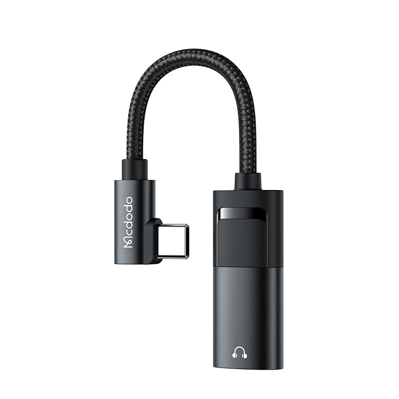 Uniqkart CA-1880 MDD Type-C Male to Type-C+3.5mm Female Headphone Audio Connector Charging Adapter Cable