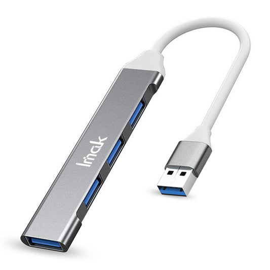IMAK Multi-Port 4 in 1 USB Docking Station Portable USB HUB Adapter to 3 USB2.0 + USB 3.0 Multifunction Converter Compatible with Windows / macOS / Linux - Grey