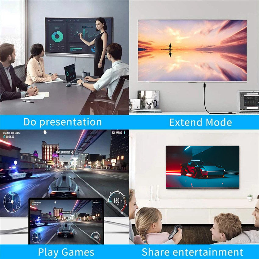 VGA to HDMI + VGA Adapter 1 in 2 Out with 3.5mm Audio Cable Support VGA to HDMI VGA PC Projector Multi-port Display