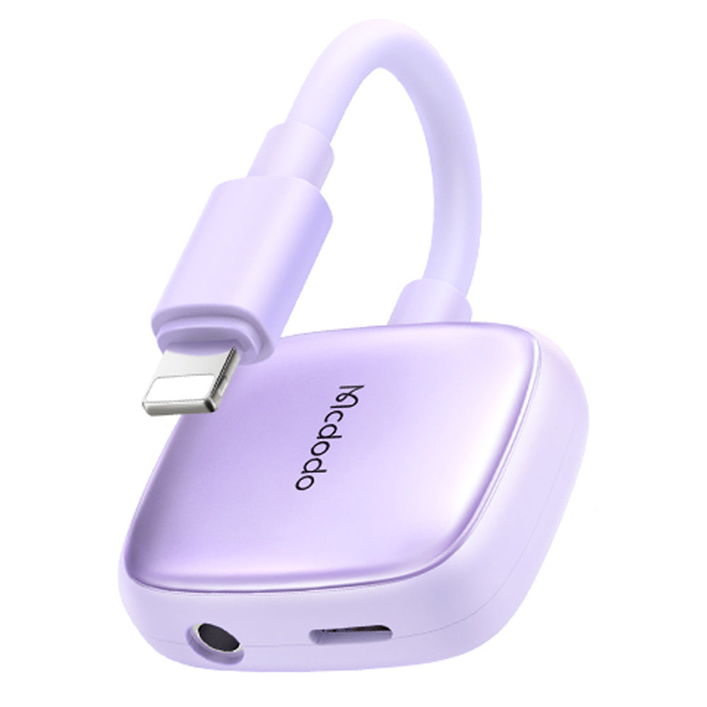 Uniqkart CA-274 2-in-1 Digital Audio Adapter Lightning to Lightning + DC3.5 Converter - Purple