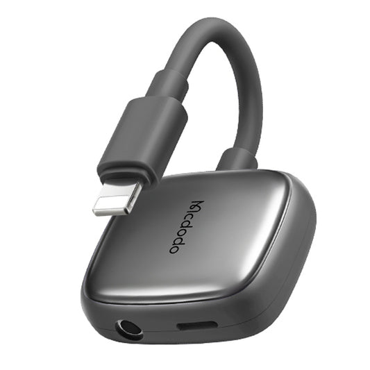 Uniqkart CA-274 2-in-1 Digital Audio Adapter Lightning to Lightning + DC3.5 Converter - Grey
