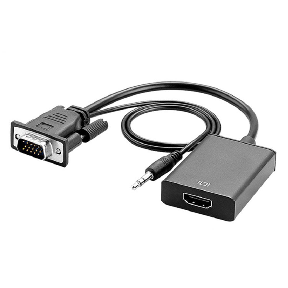 VGA to HDMI Adapter Cable VGA Male to HDMI Female Converter Computer to TV HDMI Adapter with 3.5mm Audio Connector