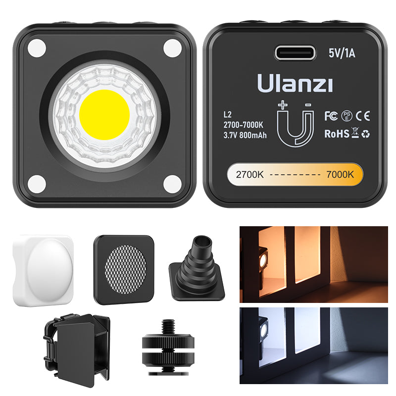 Uniqkart 3051 L2 Dual Color Temperature COB Photographic Light Rechargeable 2700-7000K Mini Photo Shooting Video Photography Fill Light