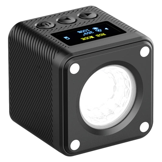 Uniqkart 2878 L2 RGB Mini COB Video Camera Light Dimmable 360 Degree Full Color Light with Silicone and Honeycomb Diffuser