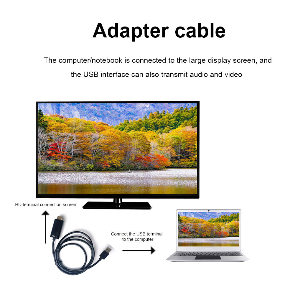 XCU01 3m HDMI HD Video Converter Cord USB 3.0 to HDMI 1080P Adapter Cable for Mac OS / Android / Windows