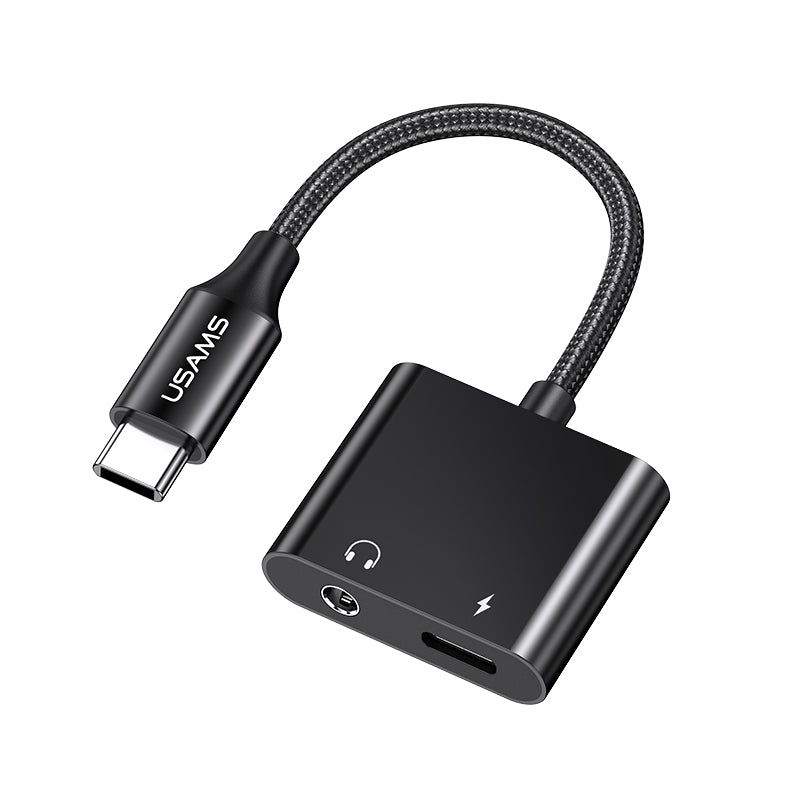 Uniqkart US-SJ598 AU15 Smart Audio Adapter Type-C to PD 60W Fast Charge 3.5mm Connector