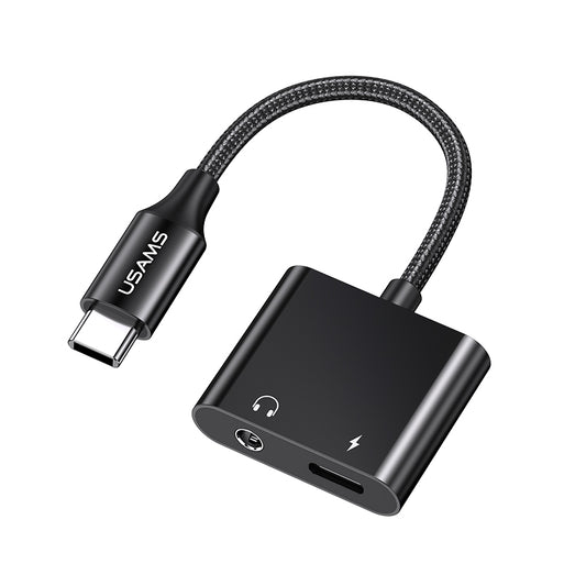Uniqkart US-SJ598 AU15 Smart Audio Adapter Type-C to PD 60W Fast Charge 3.5mm Connector