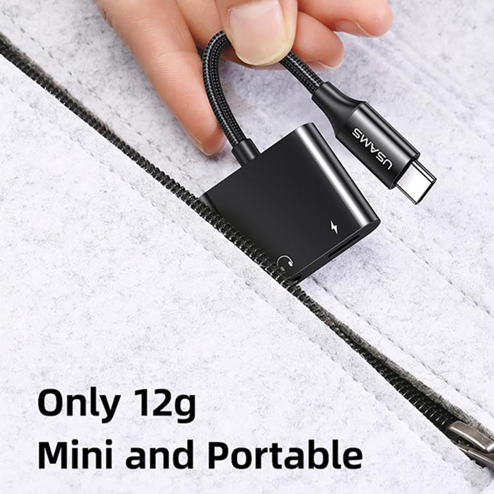 Uniqkart US-SJ598 AU15 Smart Audio Adapter Type-C to PD 60W Fast Charge 3.5mm Connector