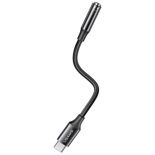Uniqkart US-SJ599 AU16 Type-C to 3.5mm DC Audio Adapter Cable Aluminum Alloy Braided Cord