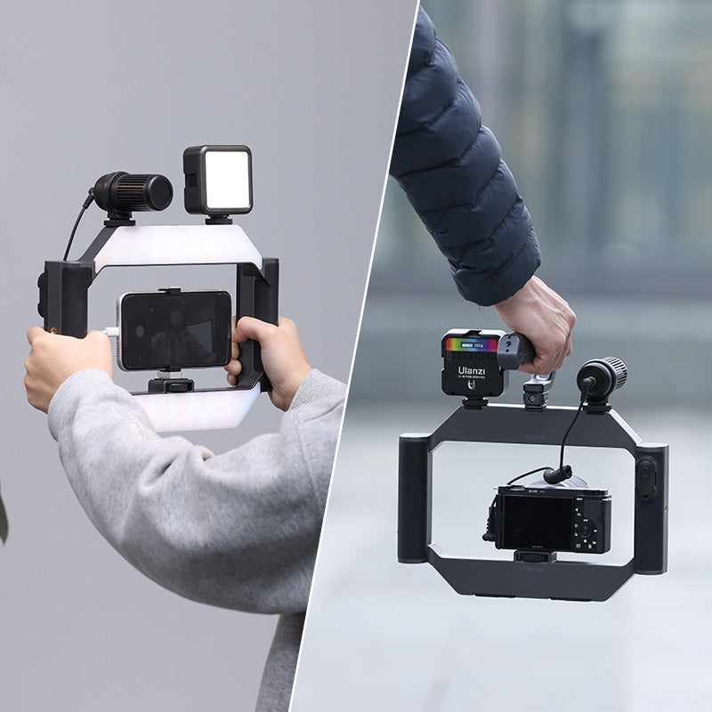 Uniqkart U-Rig Light Wireless Remote Smartphone Video Rig LED Video Light 2 in 1 Ring Light Handheld Light