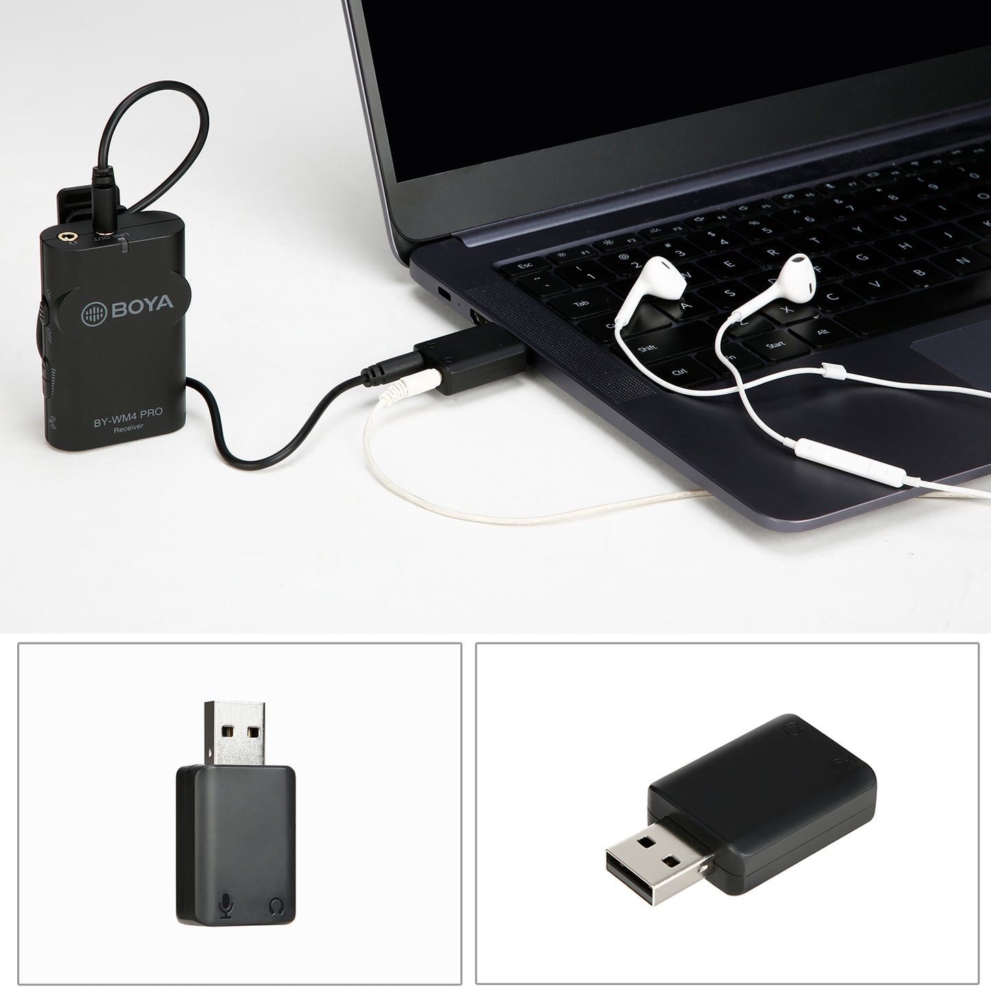 BY-EA2 USB External Sound Card PC Laptop USB to 3.5mm Headset Microphone Audio Box Adapter