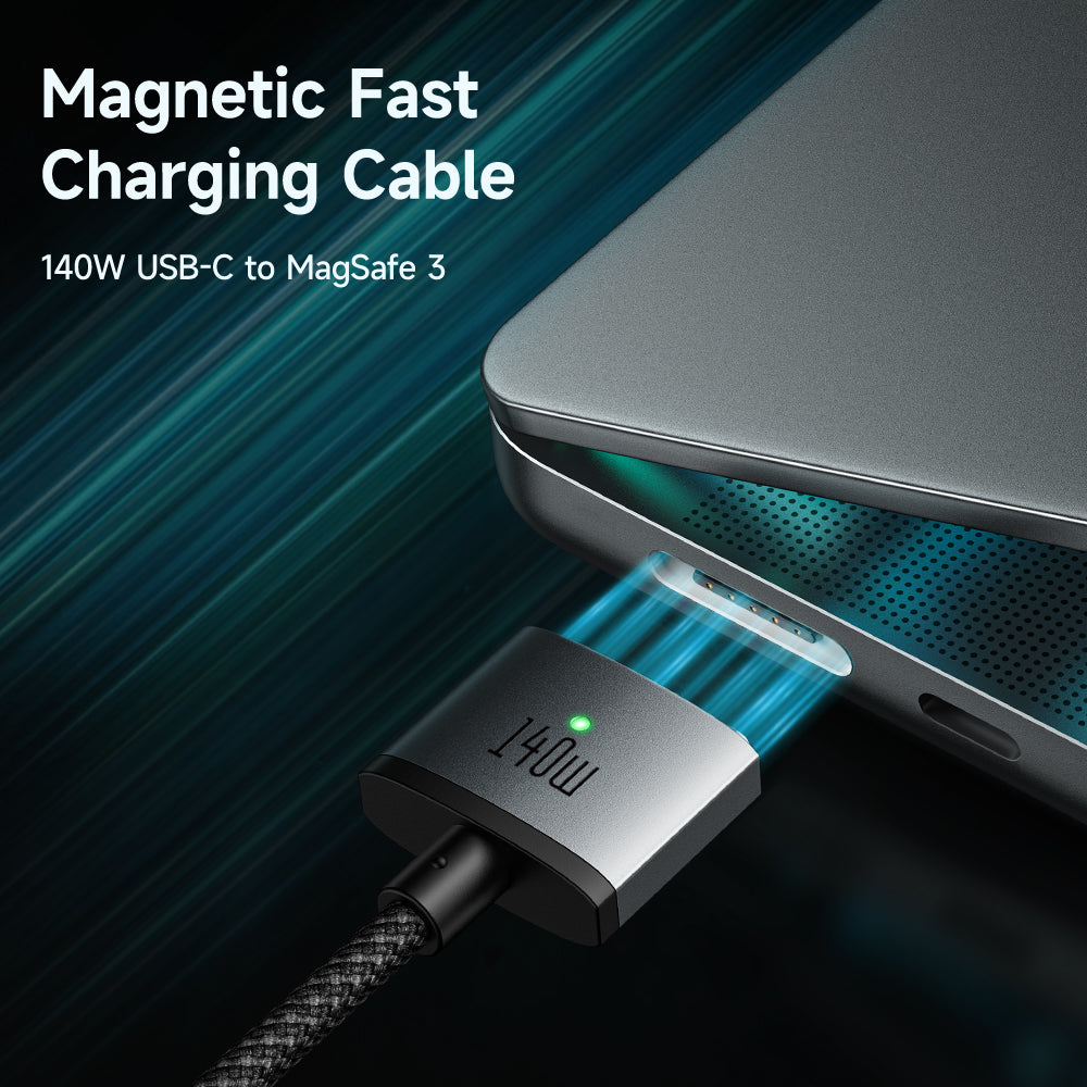 Uniqkart CA-1470 MDD 140W USB-C to Magsafe 3 Magnetic Cable 2m Fast Charging Cable with LED Indicator
