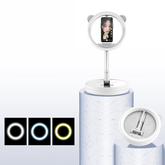 G2 Foldable LED Ring Light Tripod Stand Studio Photo Video Live Broadcast Dimmable Light - White