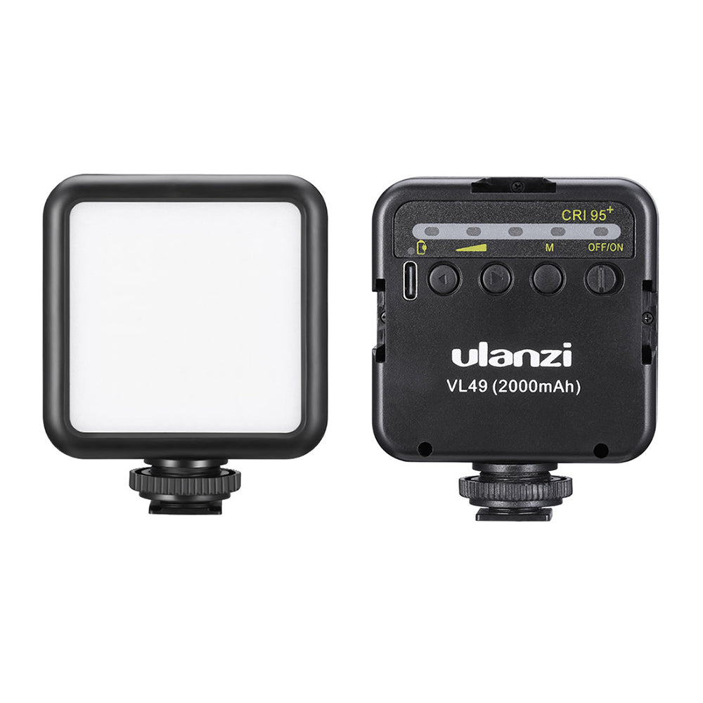 Uniqkart VL49 6W Mini LED Video Light with Built-in 2000mAh Battery 5500K Photographic Lighting for Canon Nikon Sony DSLR Camera