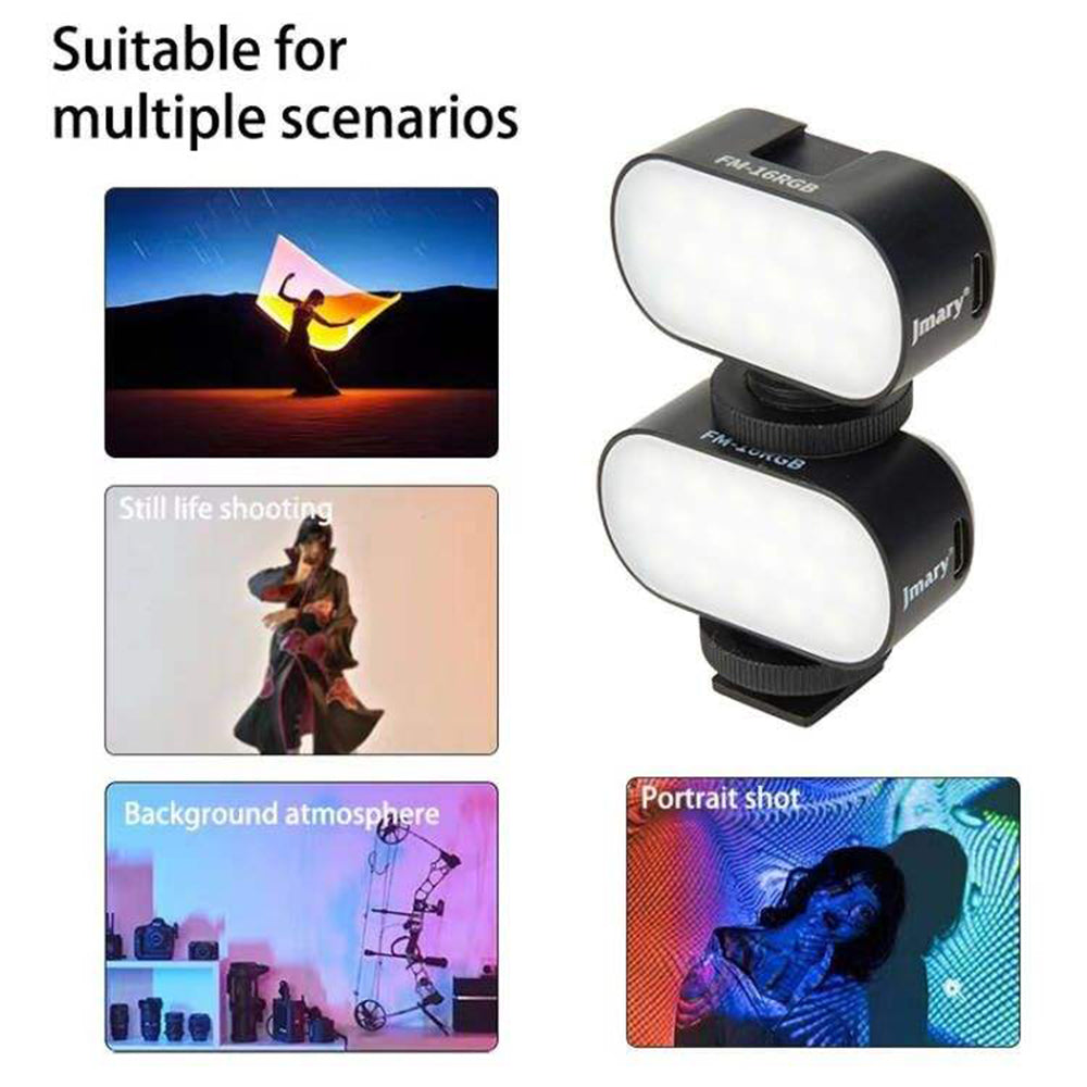 FM-16RGB Portable Mini RGB Video Conference Fill Light Rechargeable Photography LED Fill Light