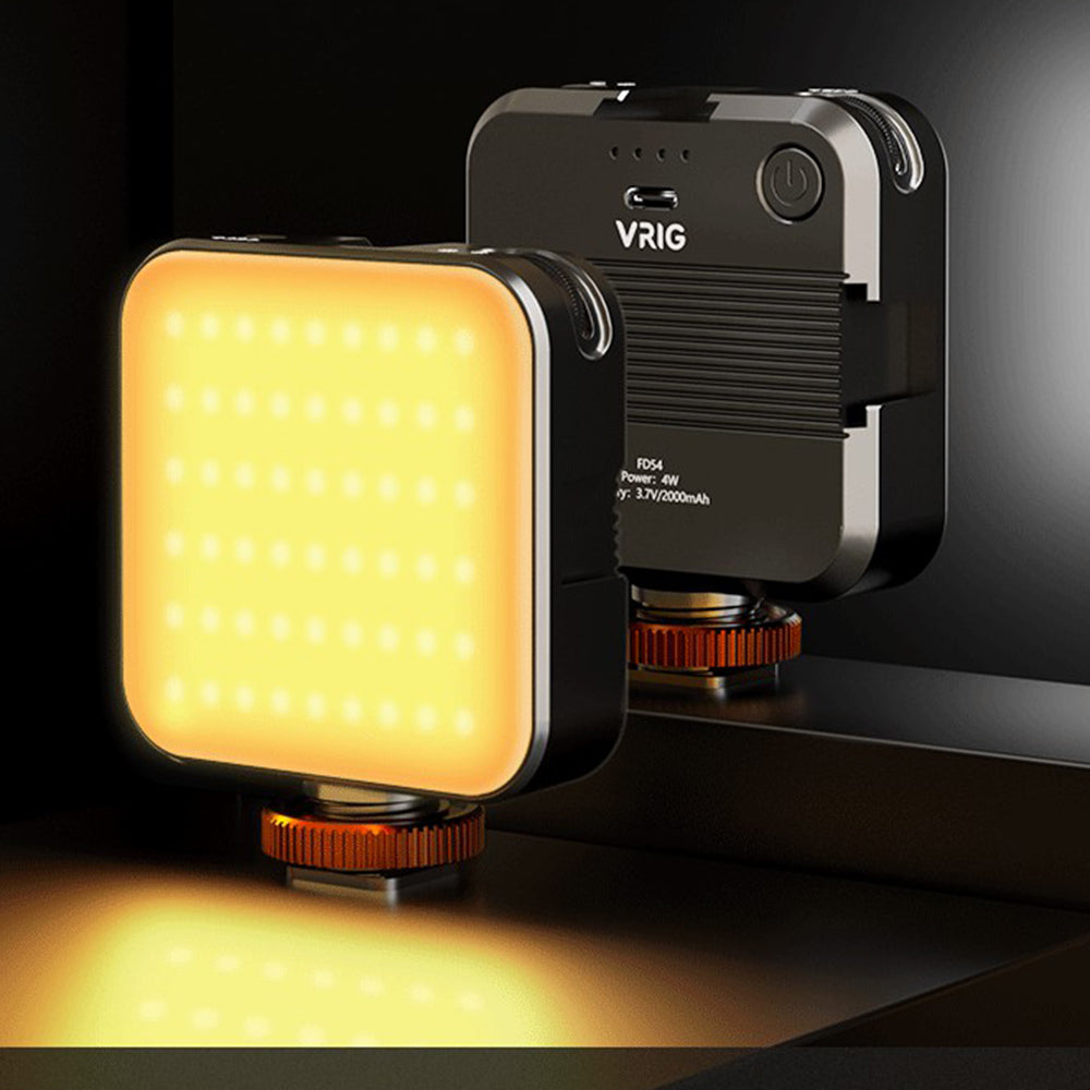 VRIG FD54 Dual Color Fill Light Kit with Clip Mini Selfie Light with Cold Shoe, 1 / 4&quot; Screw for Live Streaming