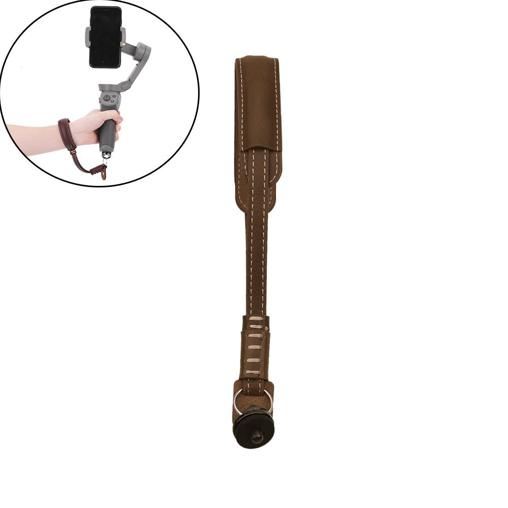 Light Brown Color Handheld PU leather Lanyard for OSMO Mobile 2