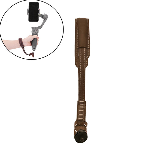 Light Brown Color Handheld PU leather Lanyard for OSMO Mobile 2