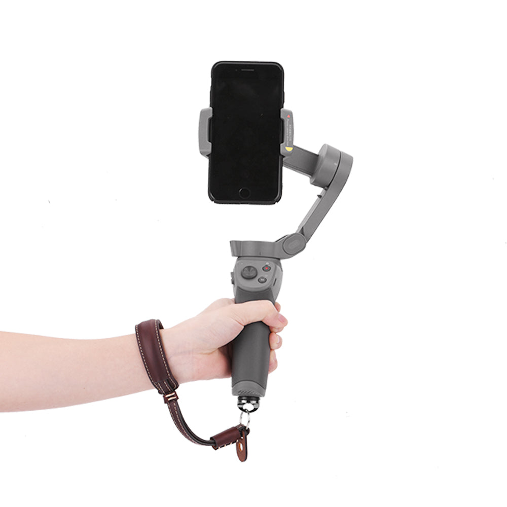 Light Brown Color Handheld PU leather Lanyard for OSMO Mobile 2