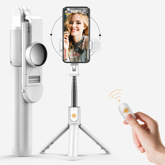 SELFIESHOW K10S Self Timer High End Remote Control Mobile Phone Universal Tripod with Fill Light Function - White